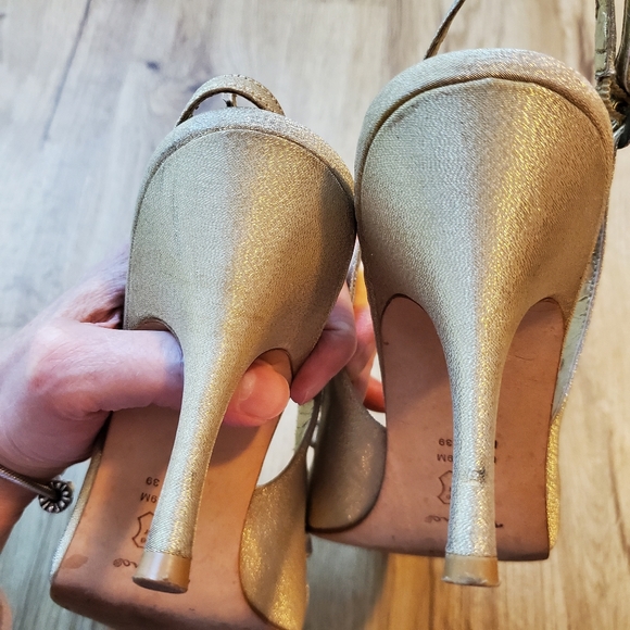 Nina golden slingback heels embellished 9 - Picture 2 of 6